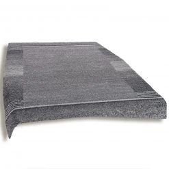 Dunkelgrauer gemusterter Teppich 80x150 cm - stilvoller Wohnaccessoire