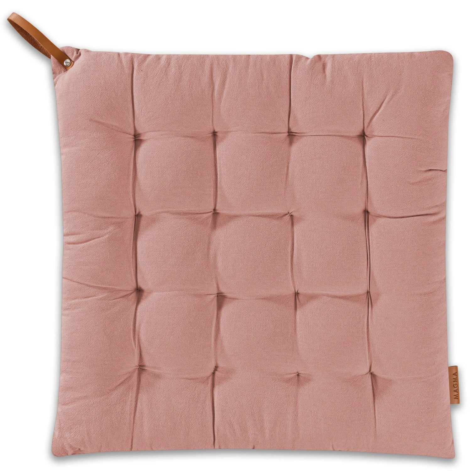 Stuhlkissen aus Stone-Washed-Stoff - Altrose - 40x40 cm für Esszimmerstühle 3 Stuhlkissen aus Stone-Washed-Stoff - Altrose - 40x40 cm für Esszimmerstühle