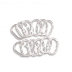Calimosa 12er Pack Ringe - Klar - Kunststoff für Bad/Duschvorhänge & Rollos