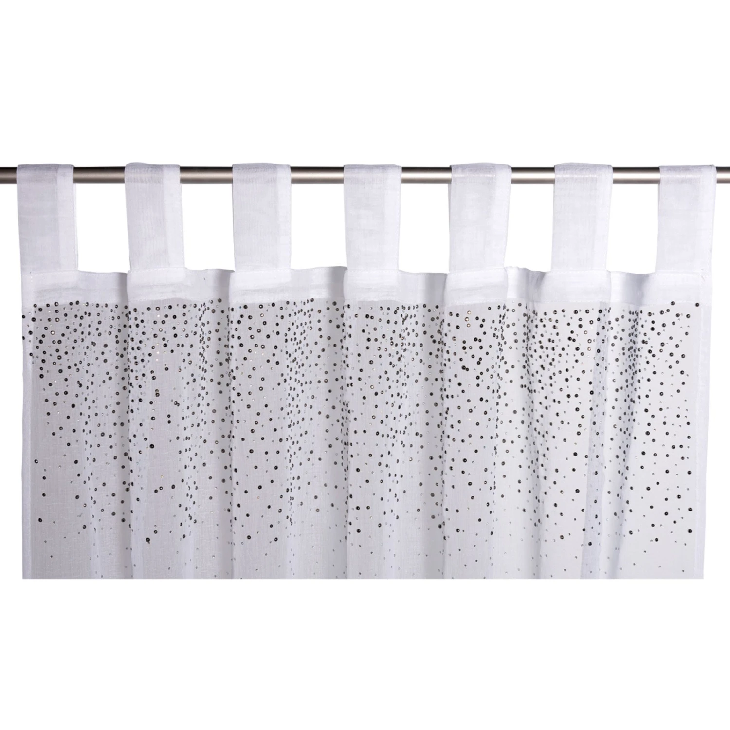 Schlaufenschal weiß mit Glitzersteine - 140x245 cm - Transparente Gardine 4 Schlaufenschal weiß mit Glitzersteine - 140x245 cm - Transparente Gardine – Bild 2