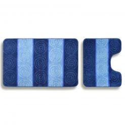 Calimosa 2-teilige Badgarnitur - blau - mit Ausschnitt | Hochwertige Badtextilien