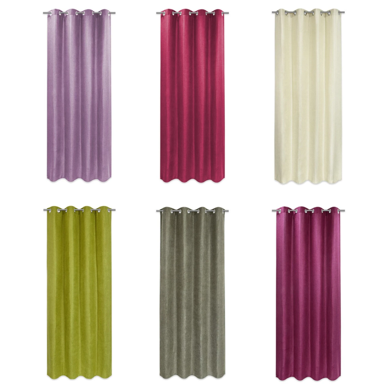 Ösenvorhang - Blickdichte Gardinen 140x245 cm - Farblich Sortiert 3 Ösenvorhang - Blickdichte Gardinen 140x245 cm - Farblich Sortiert