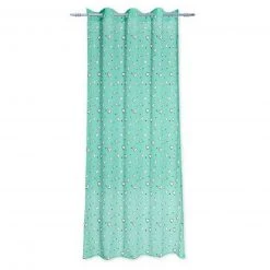 Ösenvorhang - türkis- Herzchen - 245 cm
