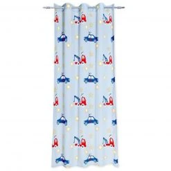 Ösenvorhang - hellblau - Autos - 245 cm