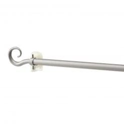 Scheibengardinenstange - chrom matt - Kringel - ausziehbar