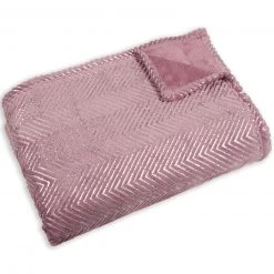 Flanelldecke - altrosa-gold - 140x200 cm