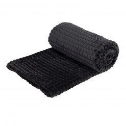 Flanell-Decke schwarz, 180x200 cm - Kuschelig warme Wohndecke