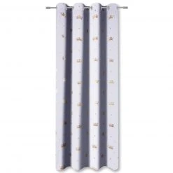 Ösenvorhang - weiß-gold - 140x235 cm