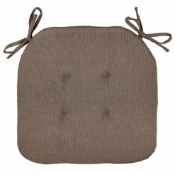 Sitzkissen taupe aus Cord - 41x41 cm - Bequemes Stuhlkissen fürs Esszimmer
