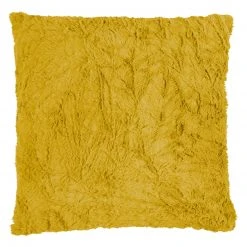 Kissen - Curry - Plüsch - 45x45 cm | Weiches Sofakissen | Gemütliches Wohnaccessoire