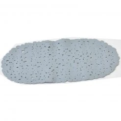 Wanneneinlage uni silber 36x69 cm | Rutschfeste Duschmatte | Bad-Accessoire