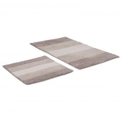 2-teilige Calimosa Badgarnitur - Beige-gestreift | Premium Badtextilien für stilvolles Badezimmer