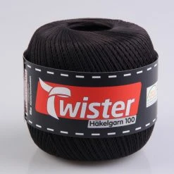 Häkelgarn TWISTER - Schwarz - 100g | Hochwertiges Strickgarn für kreative Projekte
