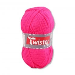 Wolle TWISTER SPORT UNI - Neonpink - 50g | Hochwertige Strickwolle für Sportbekleidung