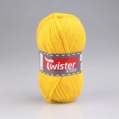 Wolle TWISTER SPORT 50 UNI - gelb - 50g | Hochwertige Strickwolle für sportliche Projekte