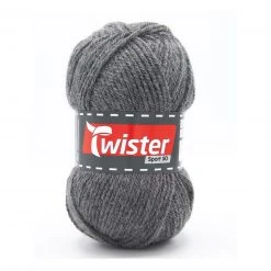 Wolle TWISTER SPORT 50 UNI - Anthrazit - 50g - Hochwertige Strickwolle für Sportbekleidung