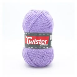 Wolle TWISTER SPORT 50 UNI - flieder - 50g | Hochwertige Strickwolle für Sportbekleidung