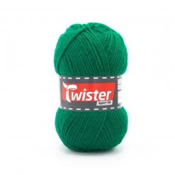 Wolle TWISTER SPORT 50 UNI - Grün - 50g | Hochwertige Strickwolle für Sportbekleidung