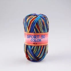 Wolle TWISTER SPORT 50 COLOR - gelb-grün-rot - 50g | Hochwertige Strickwolle für kreative Projekte