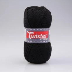 Wolle TWISTER SOX UNI - 100g schwarz - Hochwertige Strickwolle