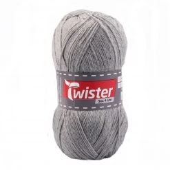 Wolle TWISTER SOX UNI - hellgrau - 100g | Hochwertige Strickwolle für Socken | Nähen, Stricken & Häkeln