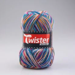 Wolle TWISTER SOX COLOR - pink multi - 100g | Strickwolle für Socken | Dehnbar & farbenfroh