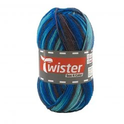 Wolle TWISTER SOX COLOR - Lagune Farbe - 100g - Hochwertige Strickwolle für Socken