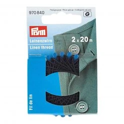 Zwirn aus Leinen - Schwarz - 2x 20m - Hochwertiges Nähgarn für Handarbeit