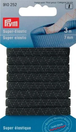 Elastic Gummiband SUPER - schwarz - 3 m | Hochwertiges Nähzubehör