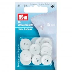 Wäscheknopf - Weiß - 18 Stück - 15 mm | Nähzubehör für professionelle Ergebnisse
