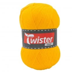 Strickgarn TWISTER LUXOR UNI - Premium Qualität, gelb, 150g - Ideal für Häkeln und Stricken