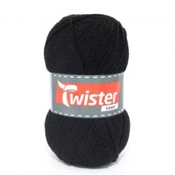 Strickgarn TWISTER LUXOR UNI - schwarz - 150g | Hochwertiges Häkelgarn & Strickgarn für kreative Projekte
