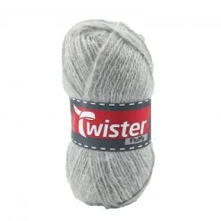 Strickgarn TWISTER FLUFFY - hellgrau - 50g | Hochwertiges Häkelgarn & Strickgarn
