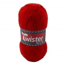 Strickgarn TWISTER FLUFFY - rot - 50g | Weiches Häkelgarn & Strickgarn für kreative Projekte