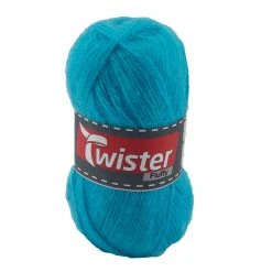 Strickgarn TWISTER FLUFFY - Türkis - 50g | Hochwertiges Häkelgarn & Strickgarn | Ideal für Nähen, Stricken & Häkeln