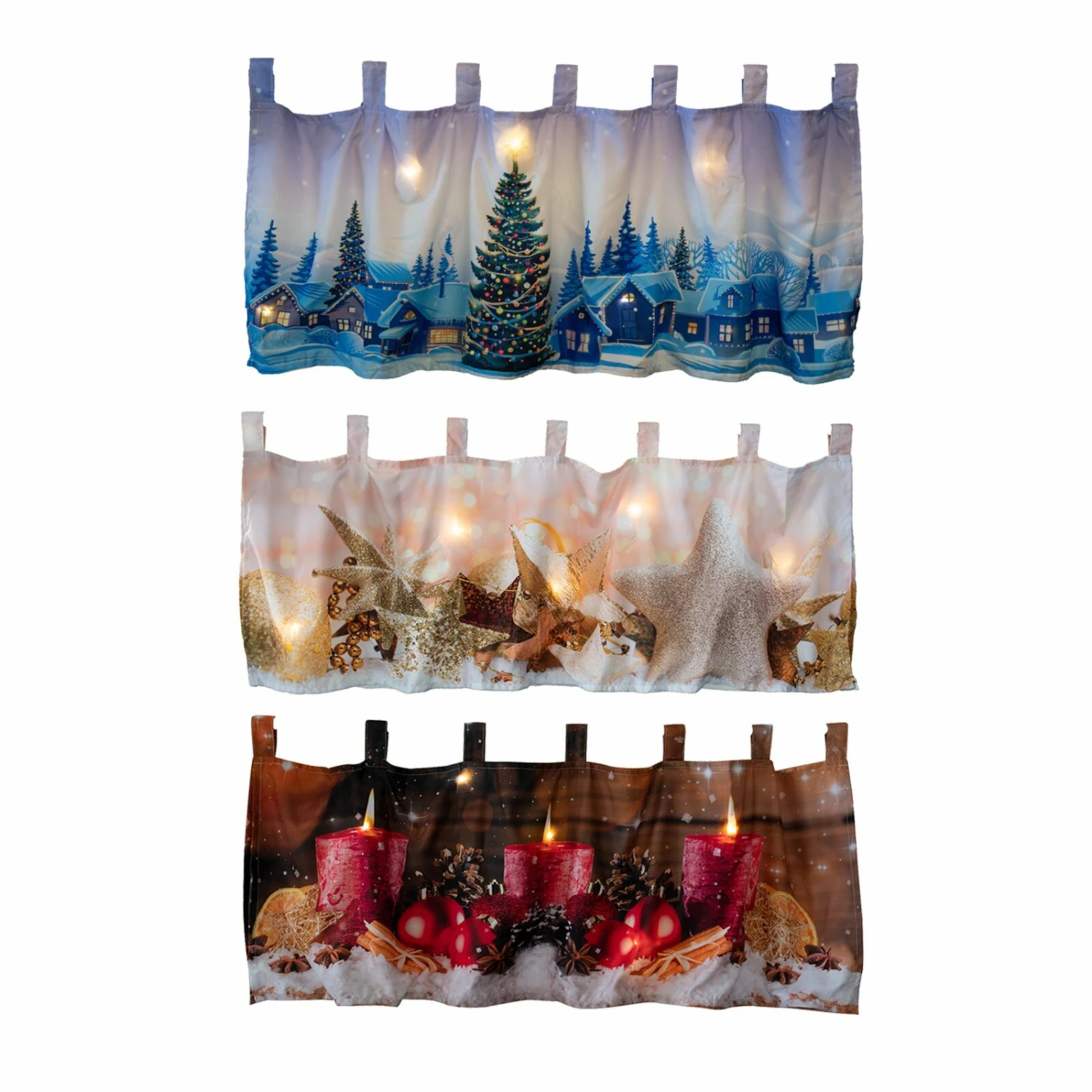 Weihnachts-Bistrogardine bunt - 160x45 cm - Festliche Scheibengardine 3 Weihnachts-Bistrogardine bunt - 160x45 cm - Festliche Scheibengardine