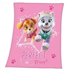 Fleecedecke PAW PATROL - Rosa - 125x150 cm | Kinderdecke | Kuscheldecke