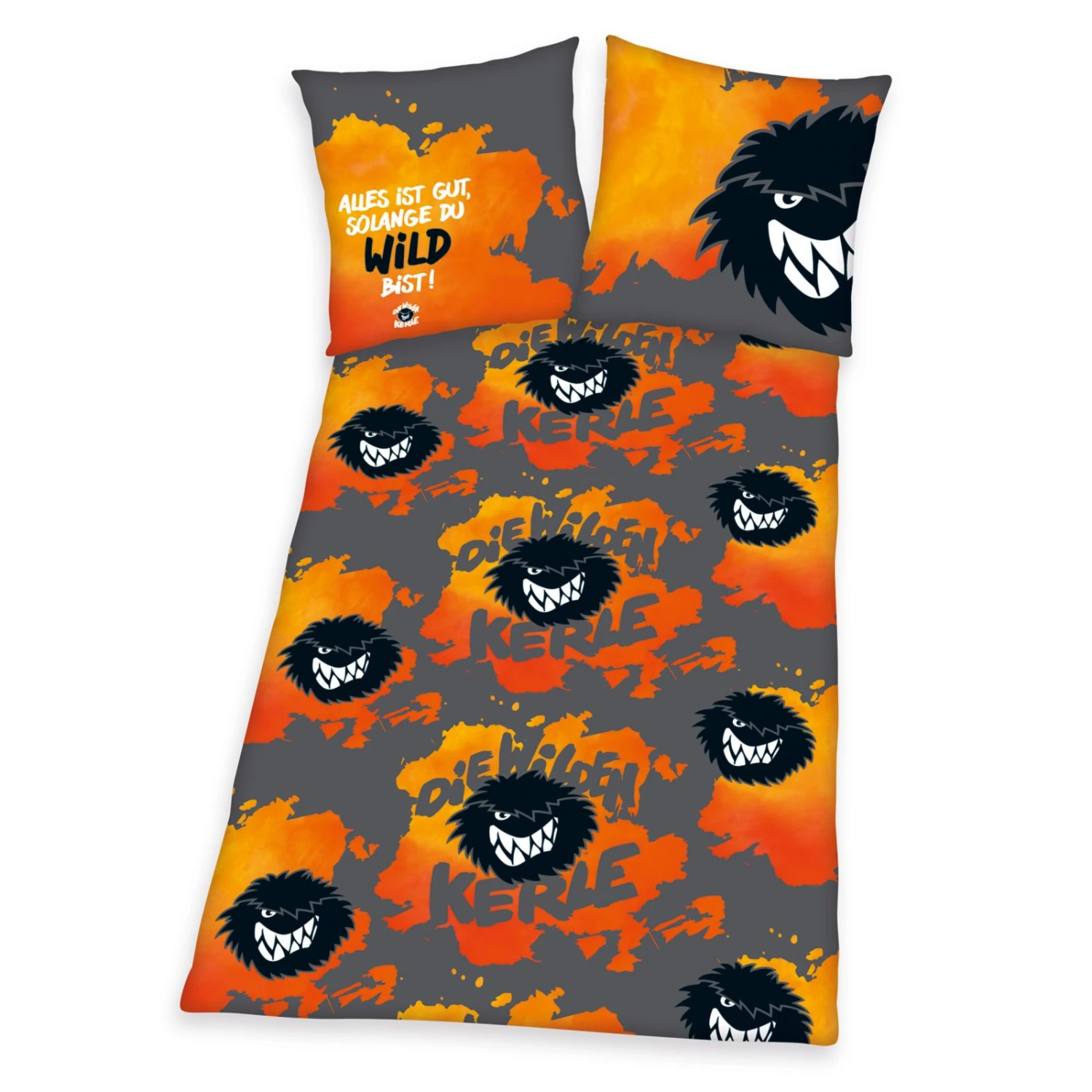 Bettwäsche WILDEN KERLE - Grau-Orange - 135x200 cm - Kinderbettwäsche 3 Bettwäsche WILDEN KERLE - Grau-Orange - 135x200 cm - Kinderbettwäsche
