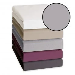 Feinbiber-Spannbetttuch Grau 140x200 cm - Hochwertiges Frottee-Bettlaken