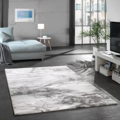 Teppich - weiß-schwarz - marmoriert - 80x150 cm -Heimtextilien Verkäufe 2632001405 03 1600Wx1600H