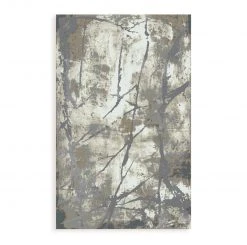 Hochflor-Teppich - grau-braun - 80x150 cm