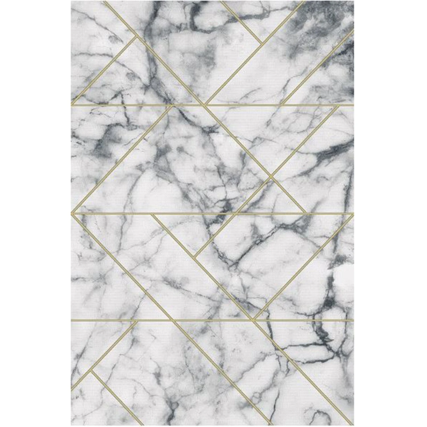 Kurzflorteppich - weiß-schwarz-gold - 120x170 cm 3 Kurzflorteppich - weiß-schwarz-gold - 120x170 cm