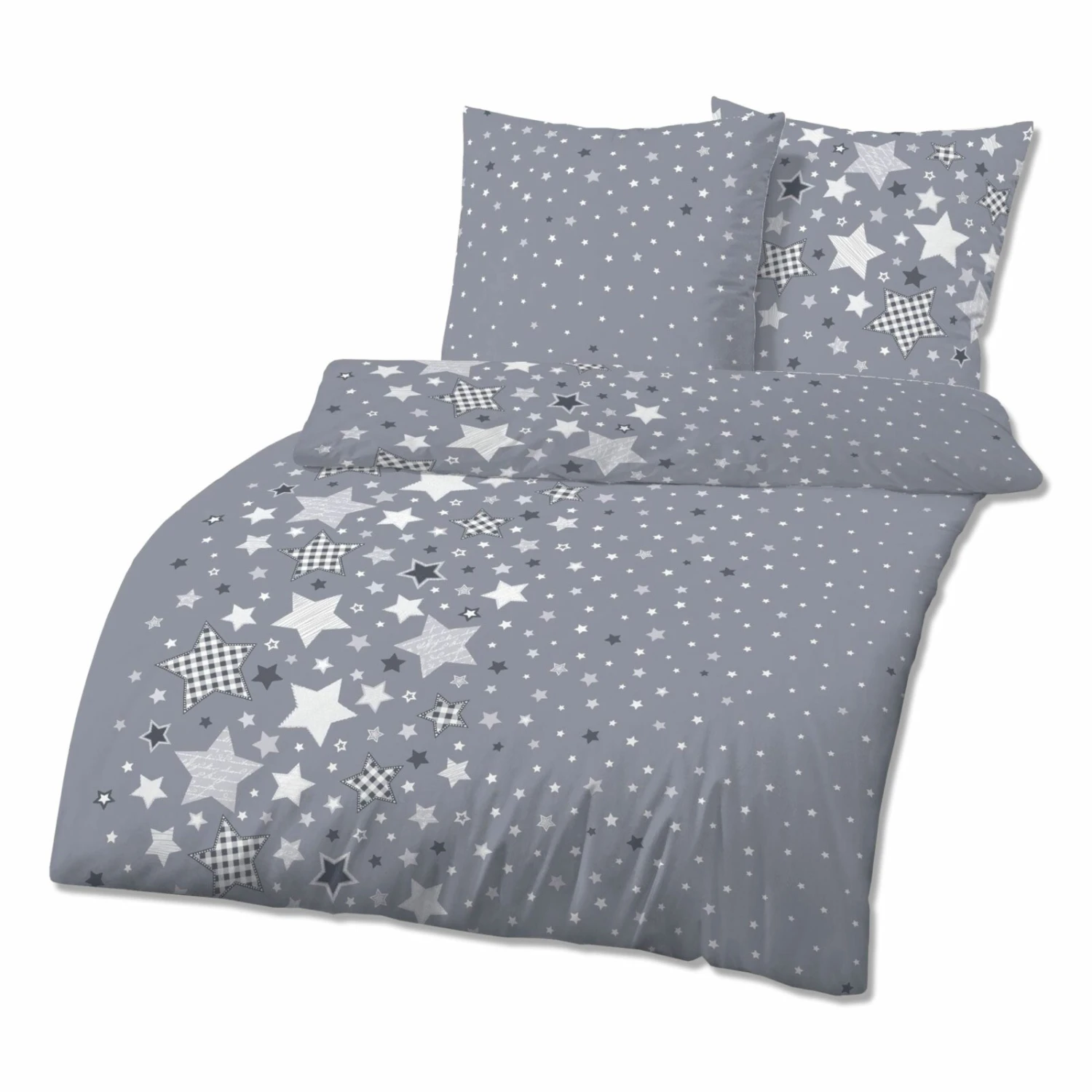 Biber-Bettwäsche - grau - 135x200 cm 3 Biber-Bettwäsche - grau - 135x200 cm