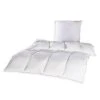 Weißes 2-teiliges Betten-Set aus Baumwolle mit Federn und Daunen, 135x200 cm - Bettgarnitur