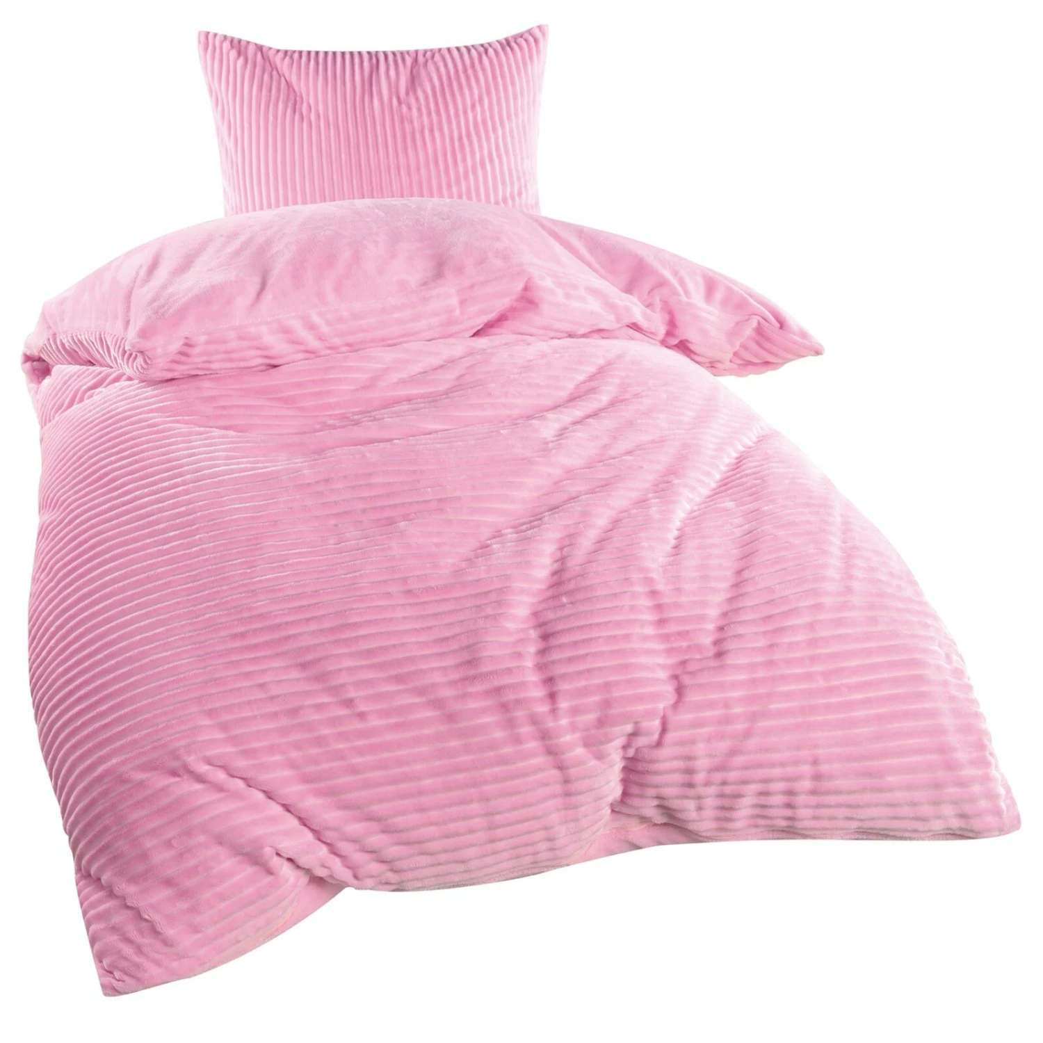 Bettwäsche rosa - Cashmere-Touch Cord - Luxus-Komfort für erholsamen Schlaf 5 Bettwäsche rosa - Cashmere-Touch Cord - Luxus-Komfort für erholsamen Schlaf – Bild 3