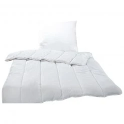 2-teiliges Betten-Set - Weiße Microfaser Bettgarnitur - 135x200 cm