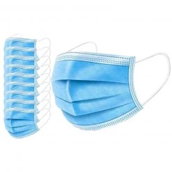 10er-Set Mund-Nasen-Maske blau - Bequem & Einweg