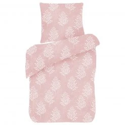 Bio-Baumwoll-Bettwäsche - rosa - Blatt - 135x200 cm