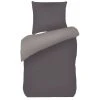 Bio-Baumwoll-Bettwäsche - grau - 135x200 cm