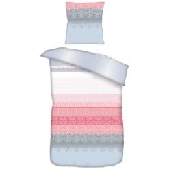 homara Baumwoll-Bettwäsche - blau-rosa - 135x200 cm